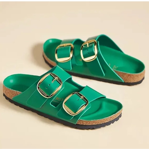 NWT Birkenstock Arizona Big Buckle High Shine Sandals Size 39 - Picture 1 of 12